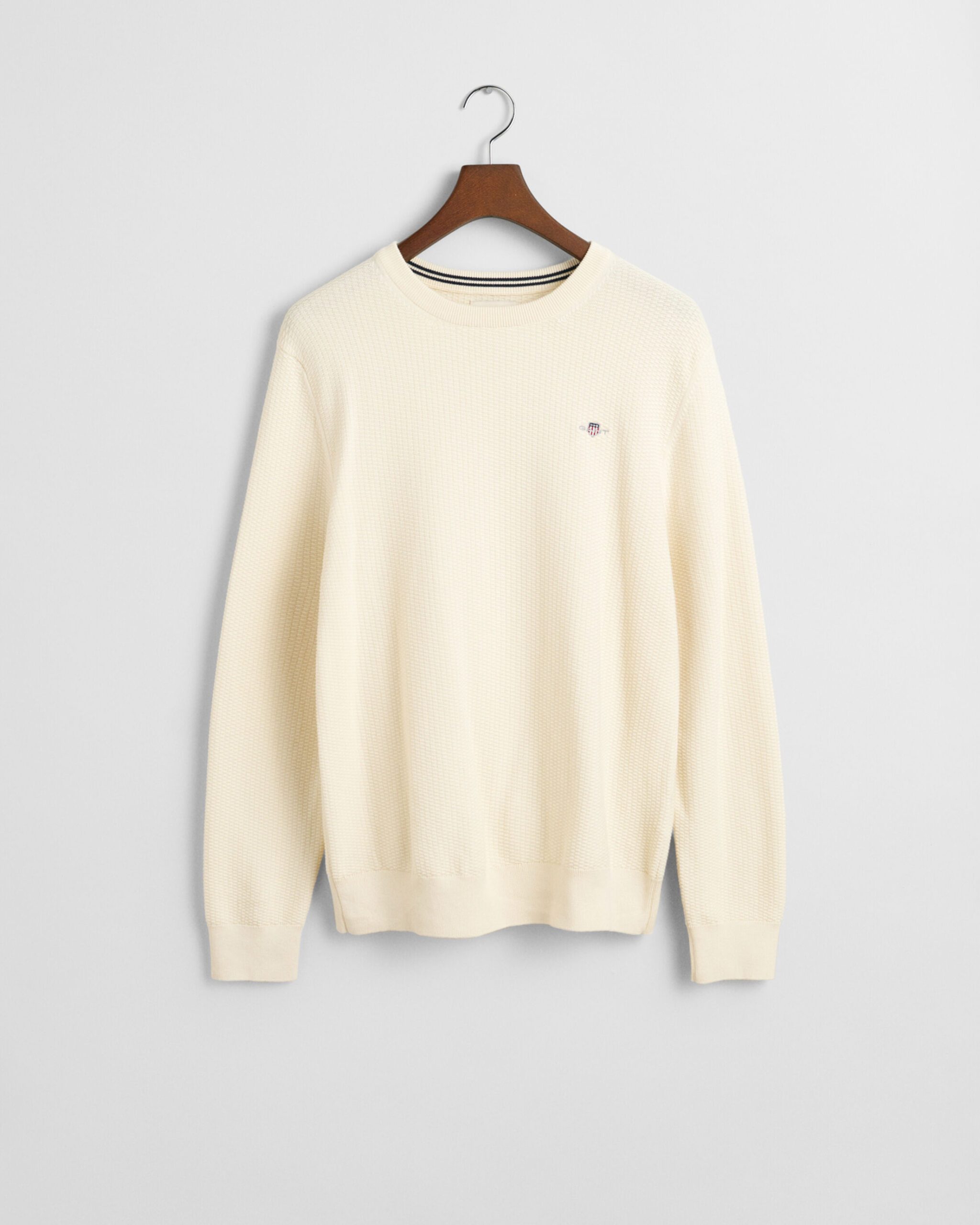 GANT Micro textured cotton crew neck